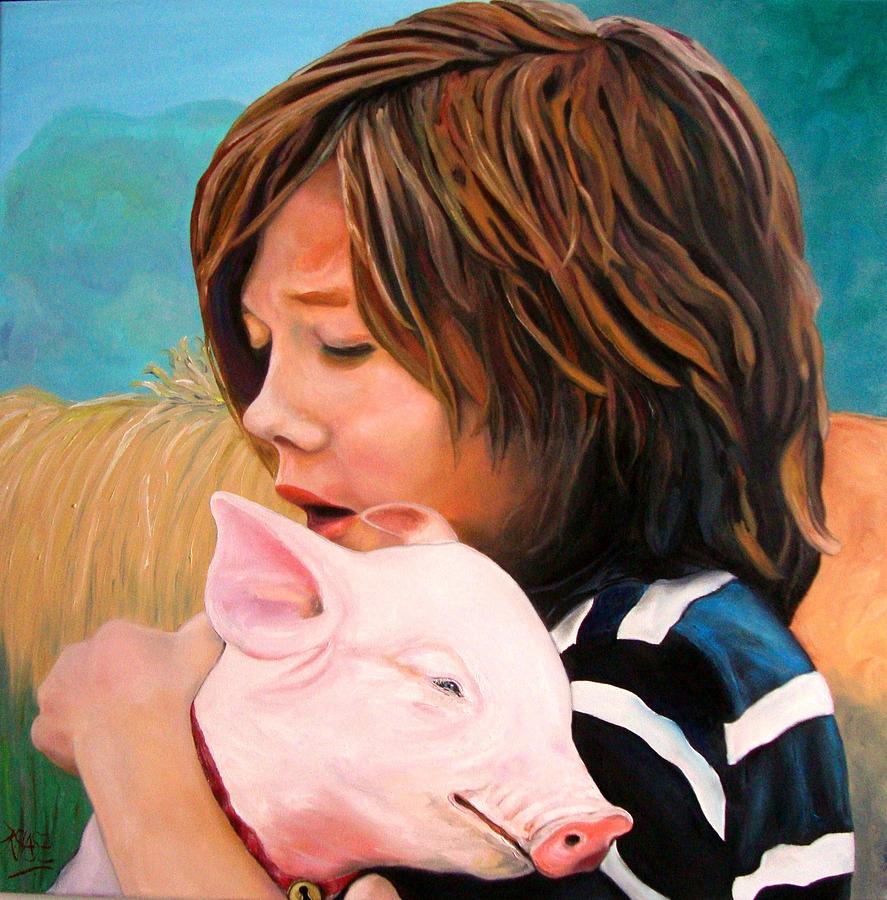 Pig Painting - San Anton by Ralf Glasz