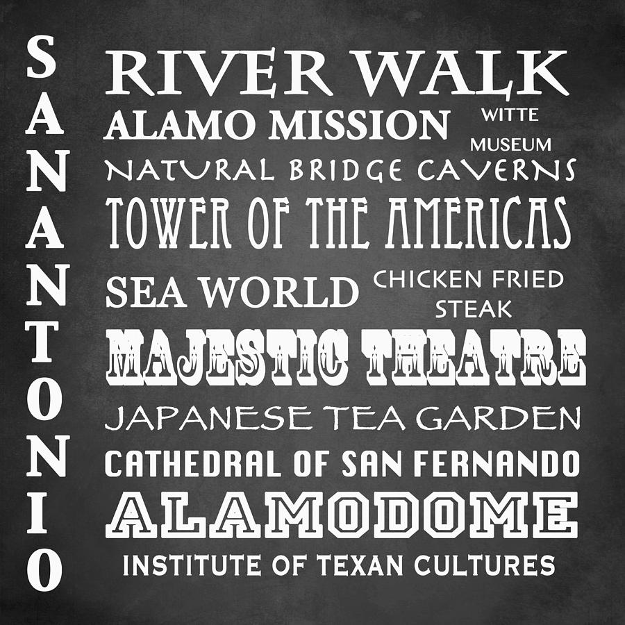San Antonio Famous Landmarks Digital Art by Patricia Lintner