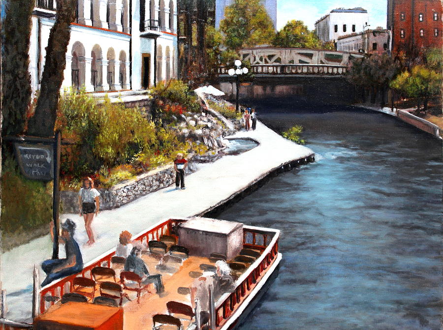 San Antonio River Walk Painting by M Diane Bonaparte