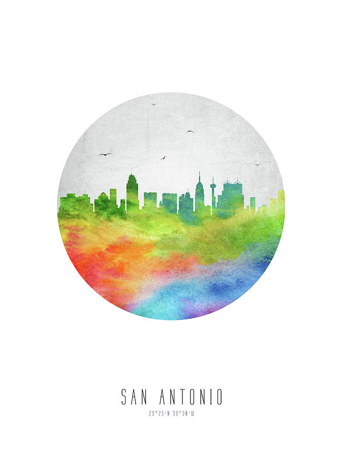 San Antonio Skyline Ustxsa20 Digital Art