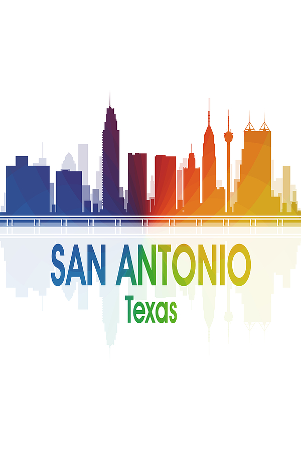 San Antonio Digital Art - San Antonio TX 1 Vertical by Angelina Tamez