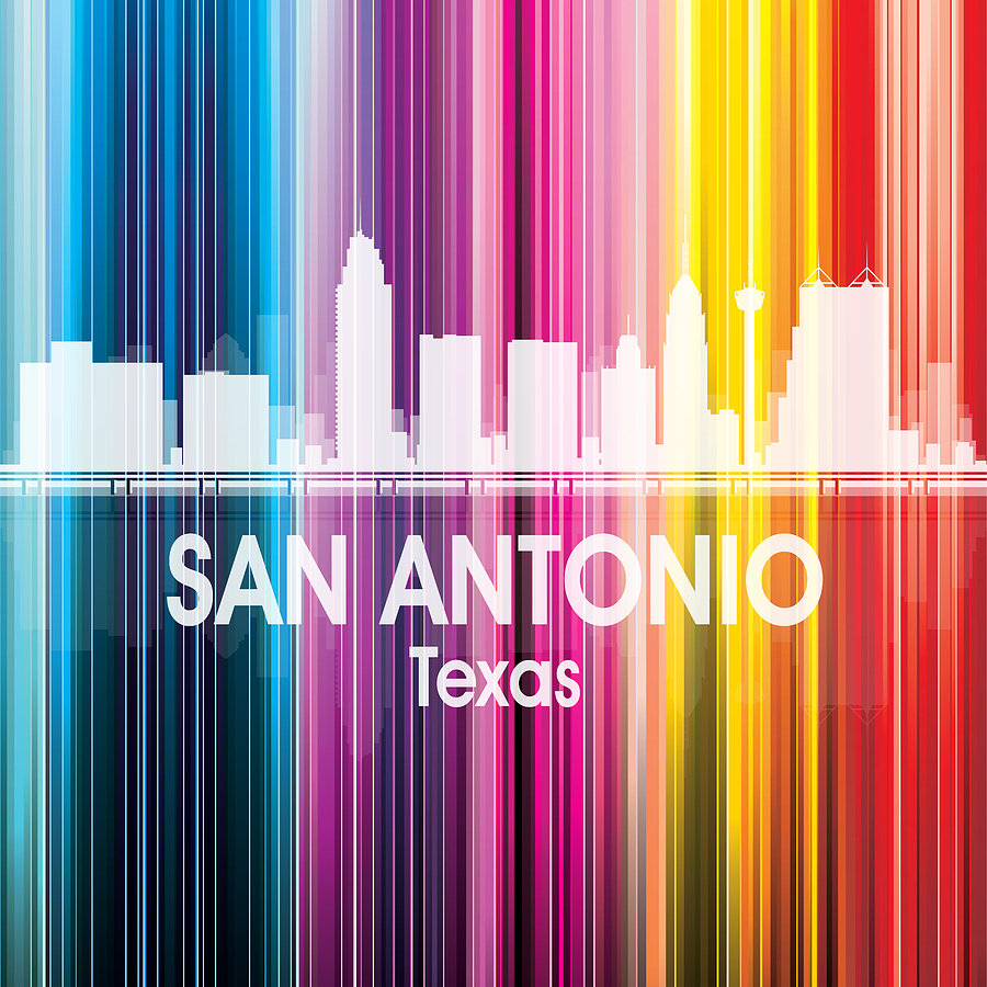 San Antonio Digital Art - San Antonio TX 2 Squared by Angelina Tamez