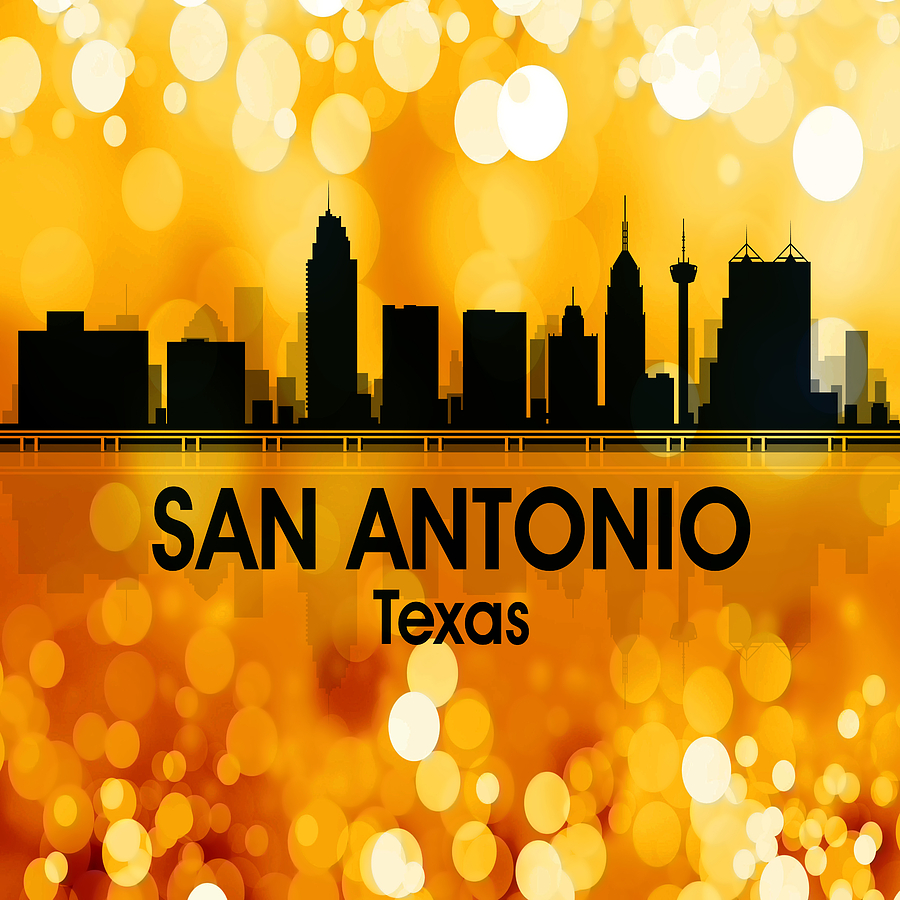 San Antonio Digital Art - San Antonio TX 3 Squared by Angelina Tamez