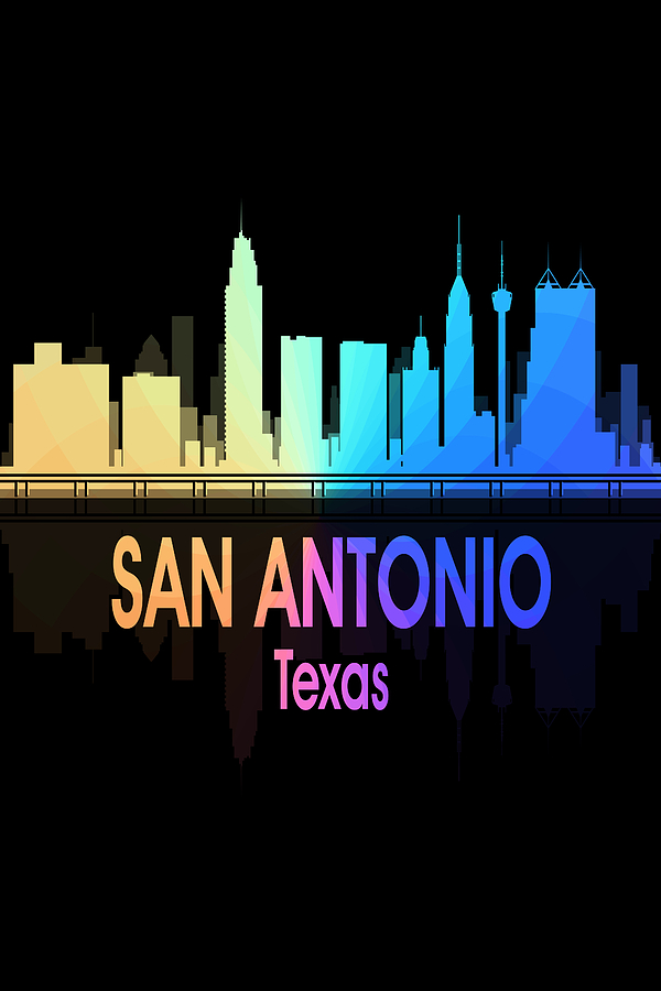 San Antonio Digital Art - San Antonio TX 5 Vertical by Angelina Tamez