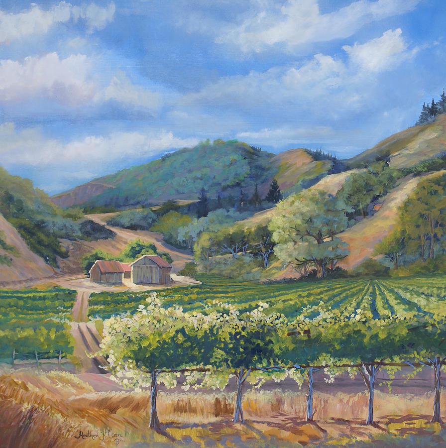 San Antonio Vineyard Painting by Heather Coen