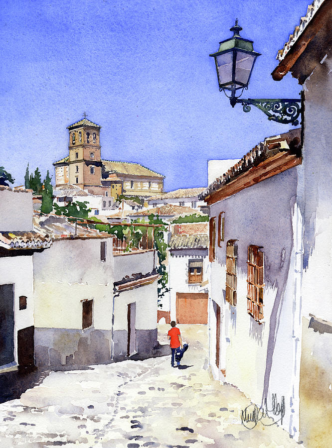 San Bartolome Albaicin Granada Painting by Margaret Merry