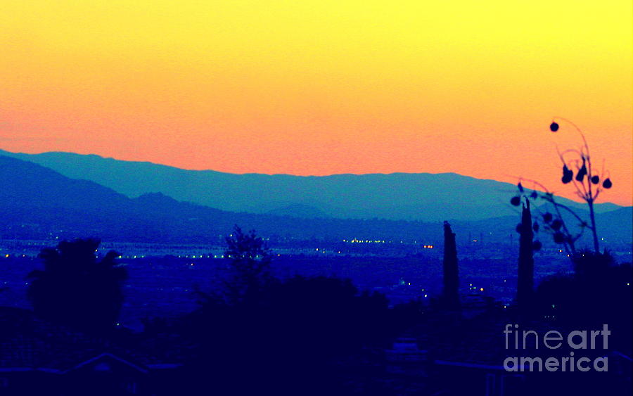 San Bernardino California Sunset Silhouette Photograph