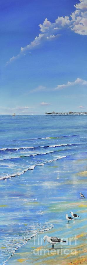 San Clemente Beach Painting by Mary Scott