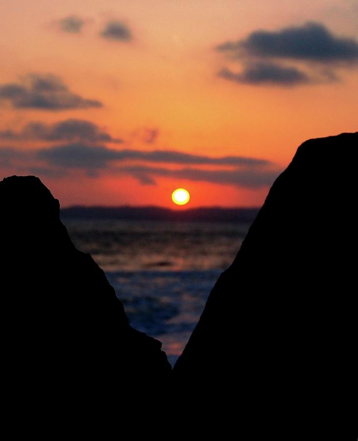 Sunset Photograph - San Clemente Beach Rock View Sunset Portrait by Matt Quest