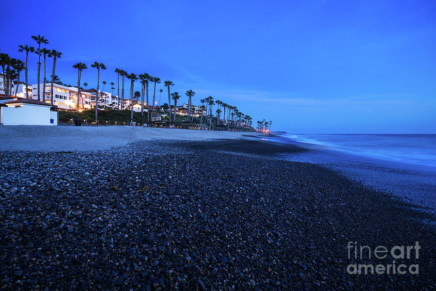 San Clemente CA Beach at Night Photo Photograph by Paul Velgos