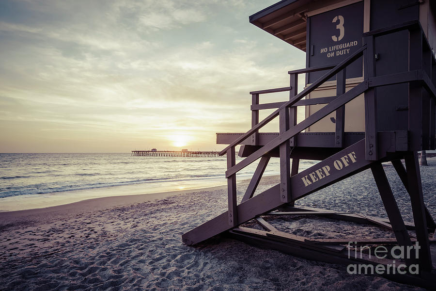 San Clemente Lifeguard Tower 3 Sunset Picture Photograph by Paul Velgos