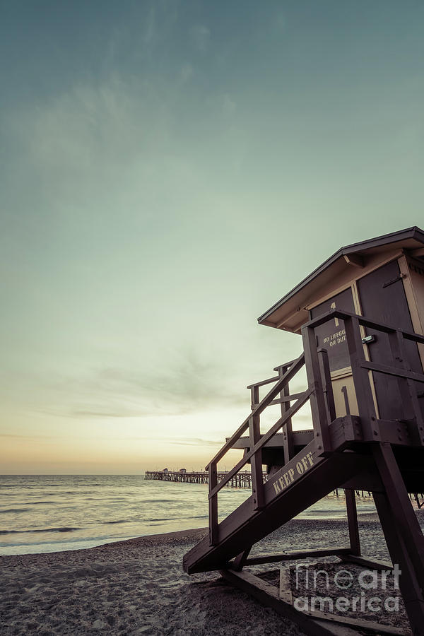San Clemente Lifeguard Tower One Retro Photo Photograph by Paul Velgos
