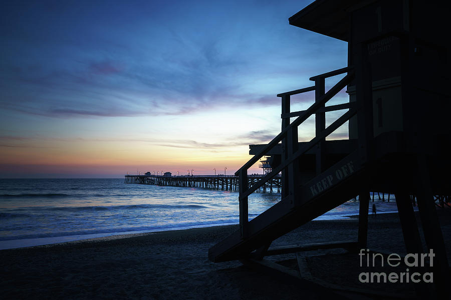San Clemente Lifeguard Tower One Sunset Picture Photograph by Paul Velgos