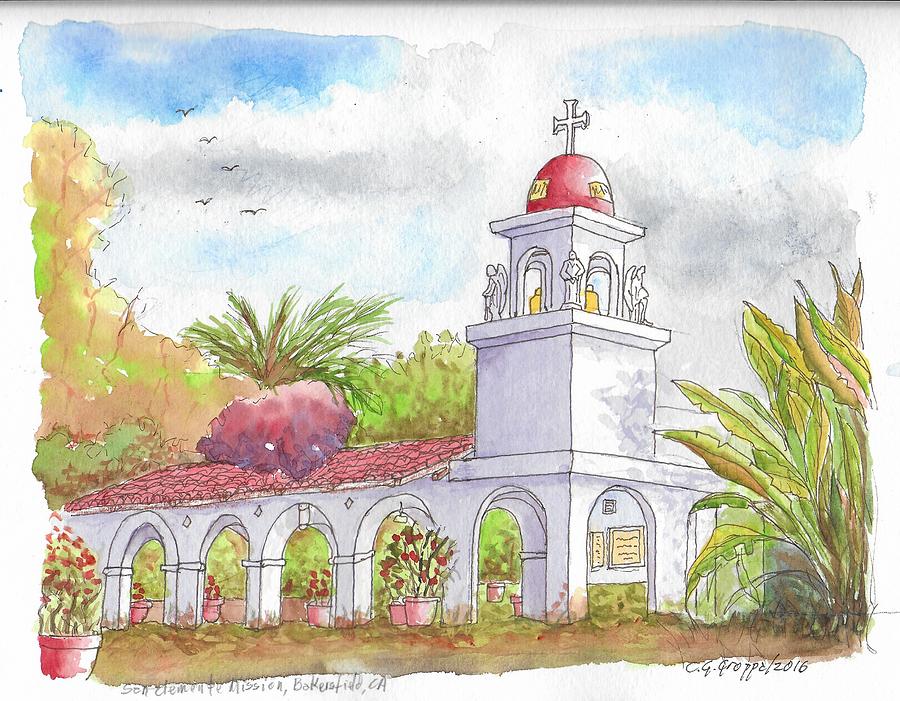San Clemente Mission Parish, Bakersfield, California Painting by Carlos G Groppa