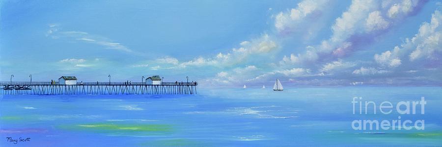 San Clemente Ocean Painting by Mary Scott