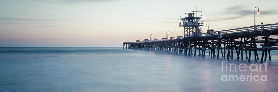 San Clemente Pier at Dusk Panorama Photo Photograph by Paul Velgos