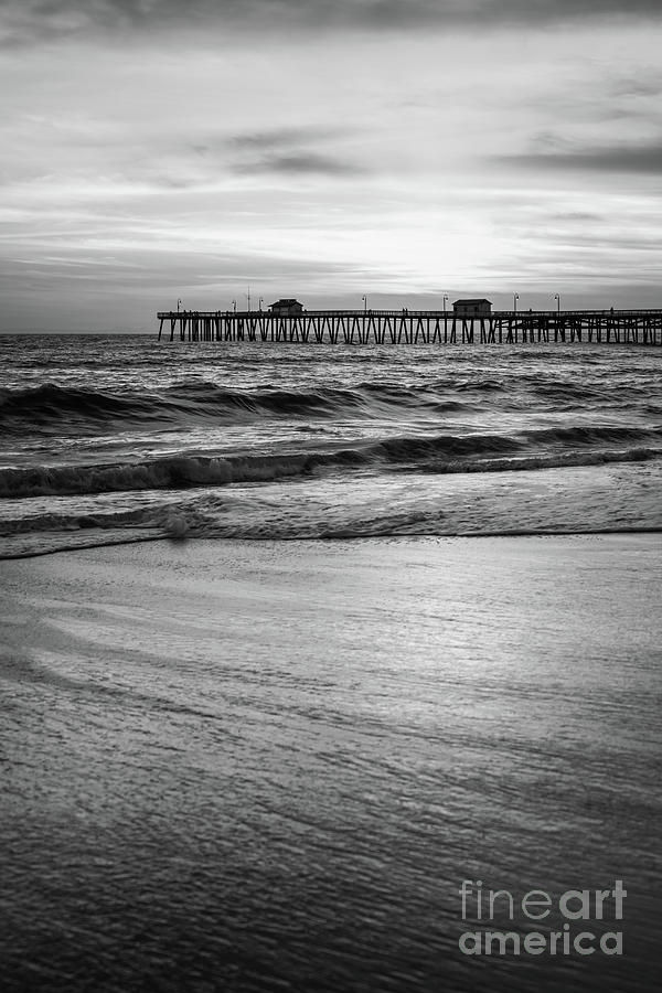 San Clemente Pier High Resolution Black and White Photo Photograph by Paul Velgos