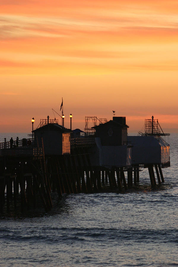 San Clemente Pier Sunset Photograph by Brad Scott