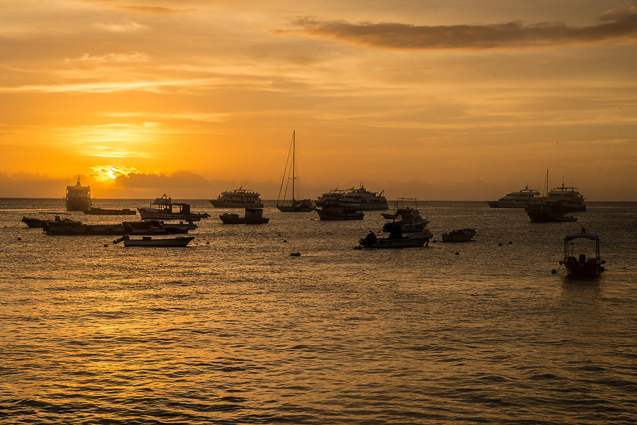 San Cristobal Harbor Sunset Photograph by Harry Strharsky