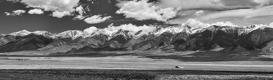 San de Cristo Mountains Panorama in Black and White Photograph by James BO Insogna