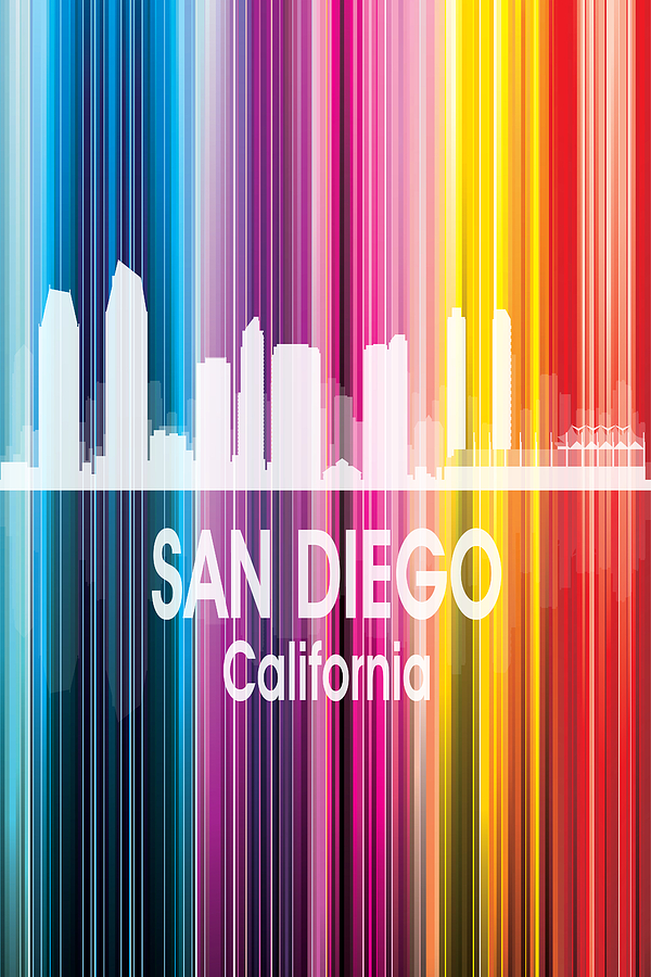 San Diego Digital Art - San Diego CA 2 Vertical  by Angelina Tamez