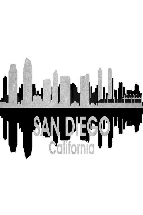 San Diego Digital Art - San Diego CA 4 Vertical by Angelina Tamez