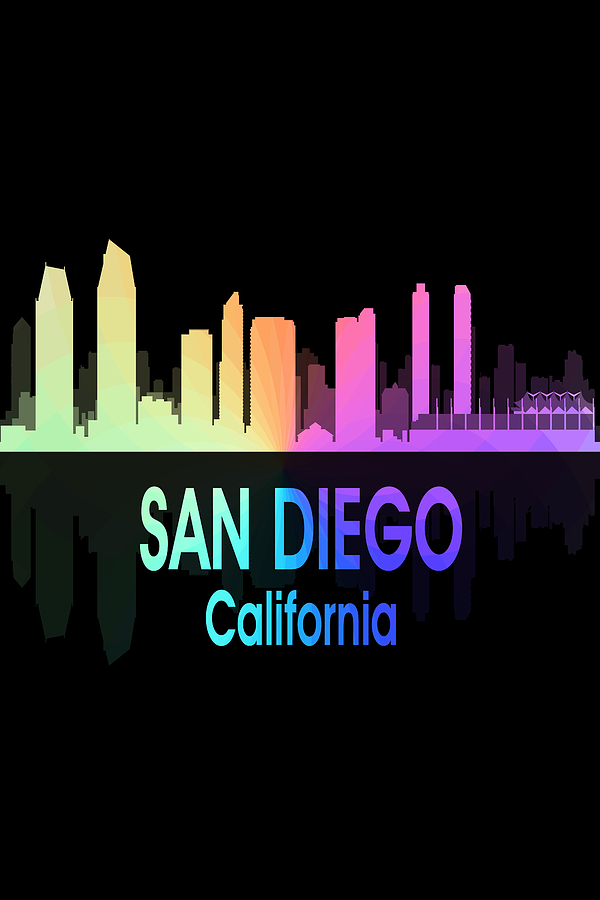 San Diego Digital Art - San Diego CA 5 Vertical by Angelina Tamez
