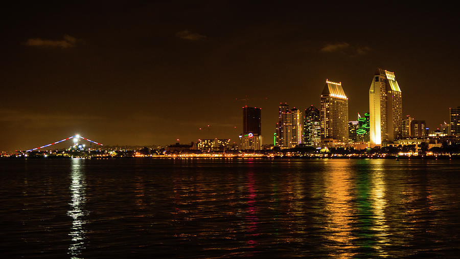 San Diego California at Night Photograph by Lawrence S Richardson Jr