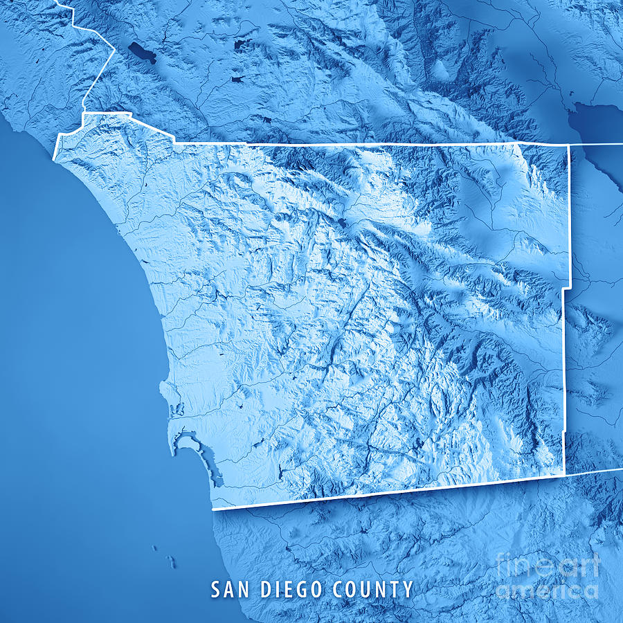 San Diego Topographic Map Elevation - Map of world