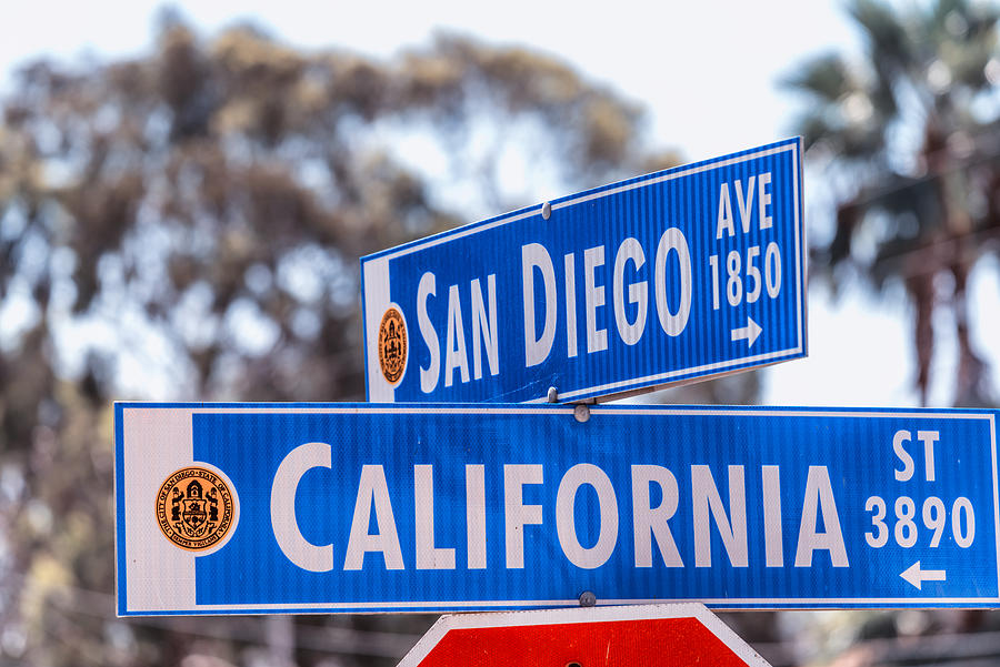 San Diego California Street Signs Photograph by Joseph S Giacalone