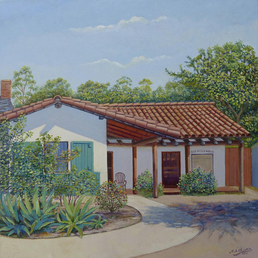 San Diego Painting - San Diego House, Old Town by Miguel A Chavez
