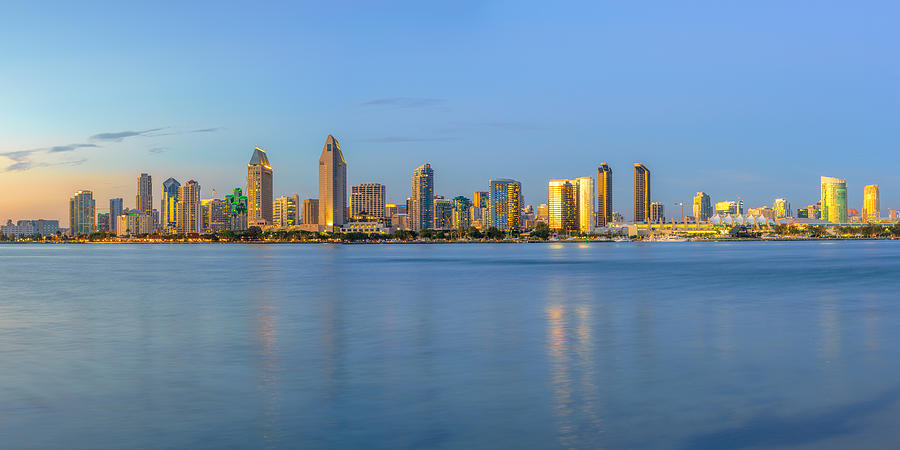 San Diego Skyline at Dusk Photograph by James Udall