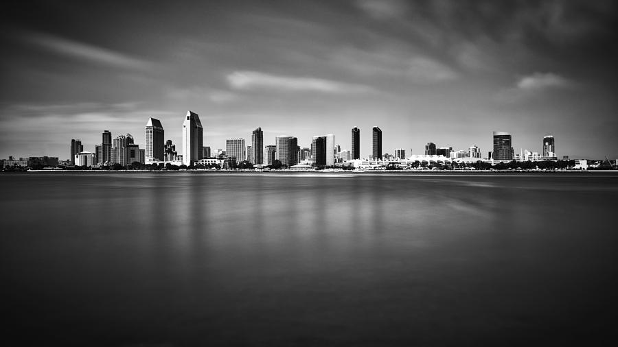 San Diego Skyline - Black and White Photograph by Photography  By Sai