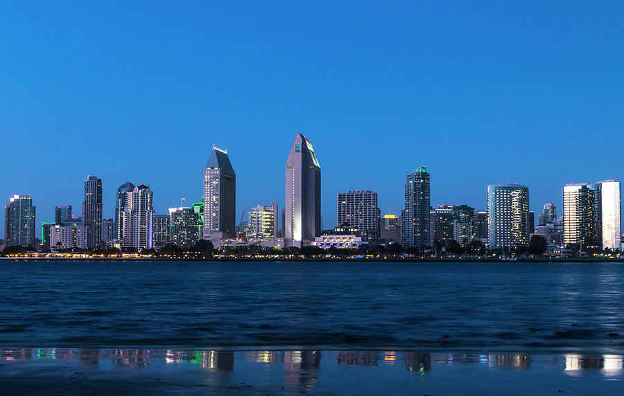 San Diego Skyline Blue Photograph by Patti Deters
