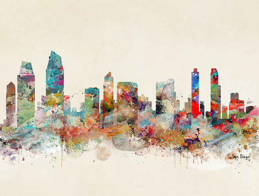 San Diego Skyline Painting by Bri Buckley