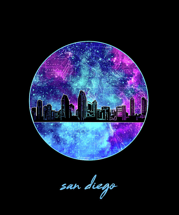 San Diego Skyline Minimalism 10 Digital Art by Bekim M