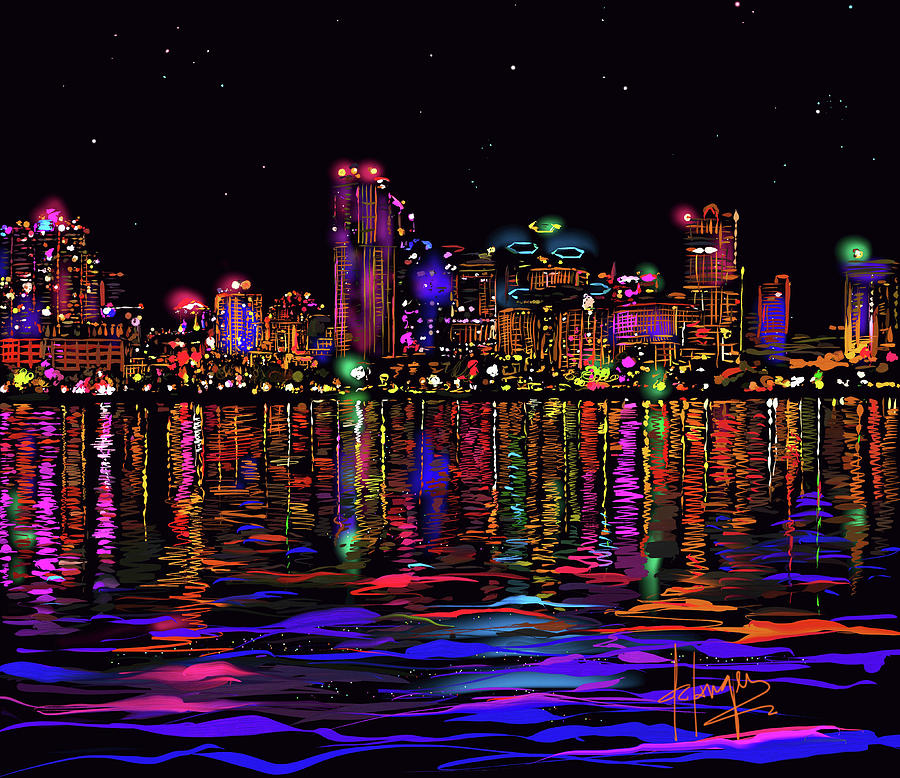 San Diego Stars Painting by DC Langer