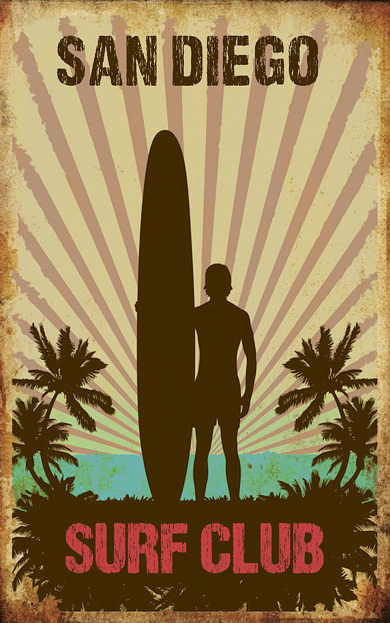 San Diego Surf Club Digital Art by Greg Sharpe
