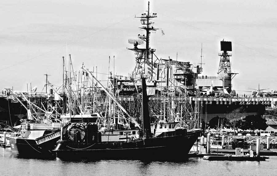San Diego Tuna Fleet. USS Midway Photograph by William Kimble