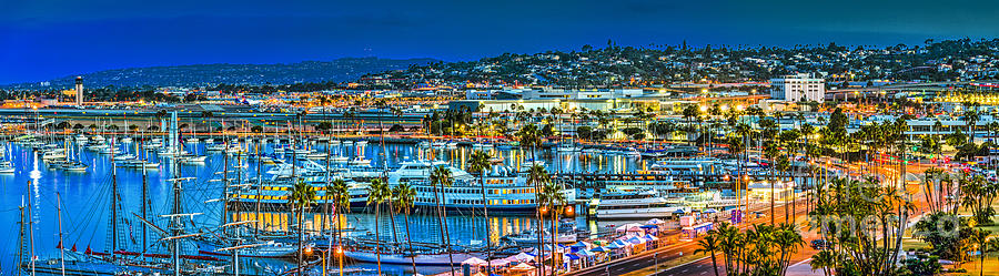 Airport Photograph - San Diego Waterfront Cityscape by David Zanzinger