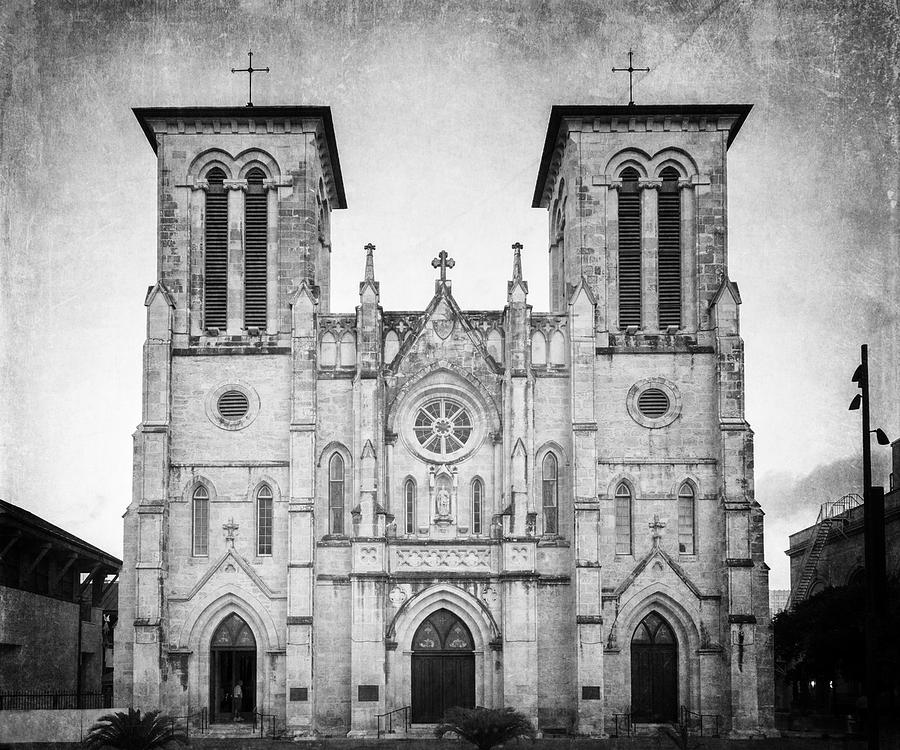 Joan Carroll Photograph - San Fernando Cathedral BW by Joan Carroll