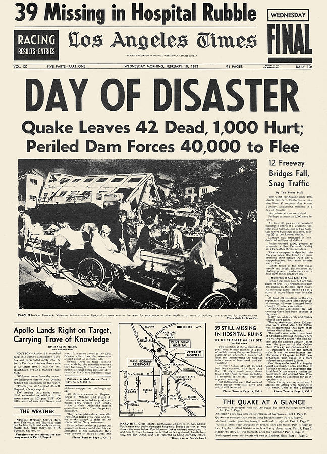 San Fernando Earthquake, 1971 Photograph by Granger