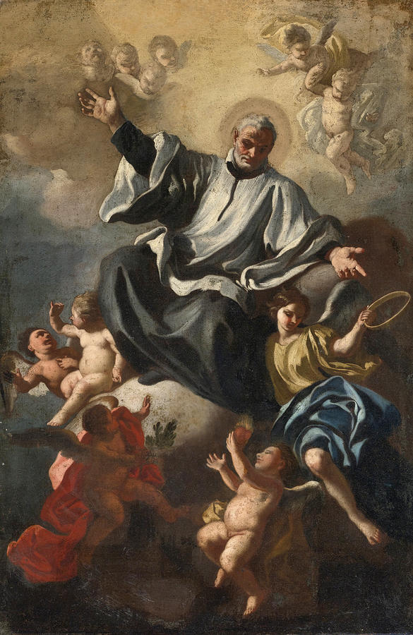 San Filippo Neri in Glory Painting by Francesco de Mura