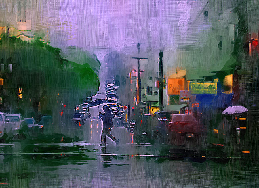 San Fran in the Rain Digital Art by Robert Bissett