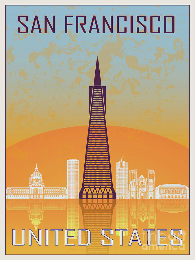 San Francisco 2 Vintage Poster Painting by Pablo Romero
