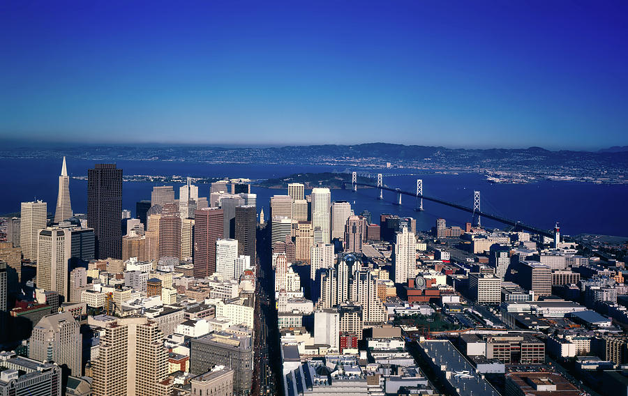San Francisco and Bay Bridge Photograph by Mountain Dreams