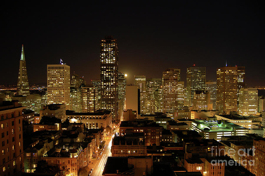 San Francisco at night Photograph by Paul Warburton
