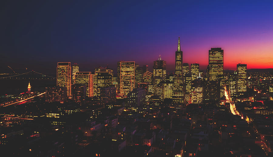 San Francisco Photograph - San Francisco At Sunset by Mountain Dreams