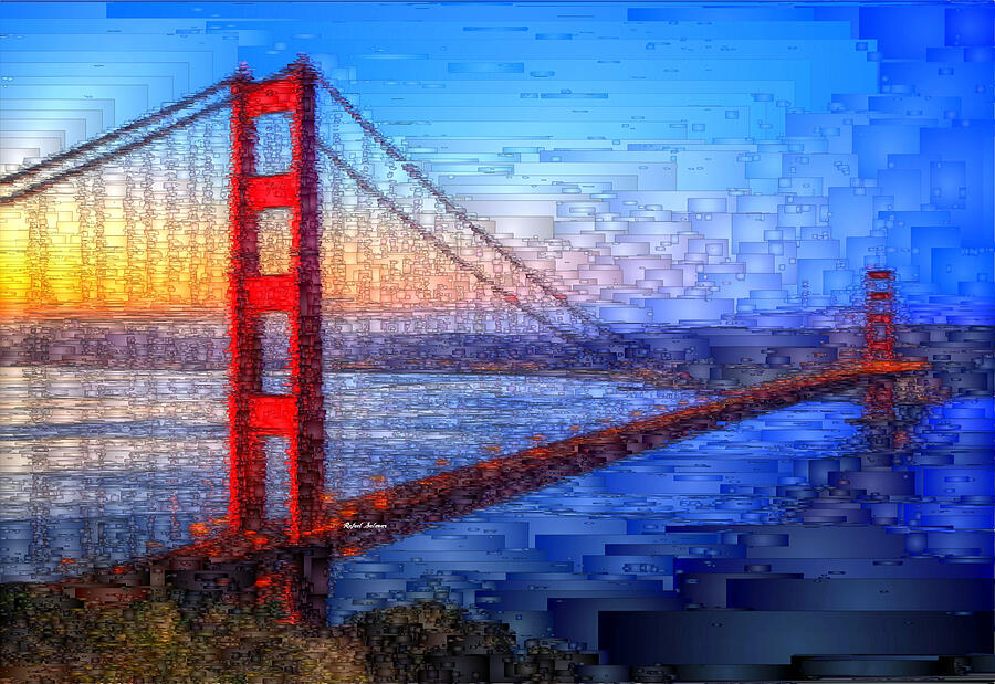 San Francisco Bay Bridge Digital Art by Rafael Salazar