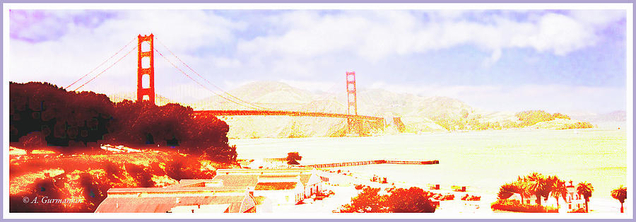 San Francisco Bay, Golden Gate Bridge Digital Art by A Macarthur Gurmankin